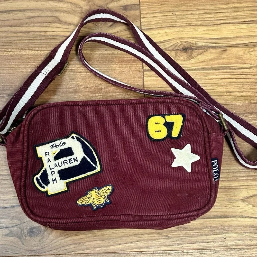 Polo Ralph Lauren Big Kids Patches Canvas Varsity Crossbody Bag